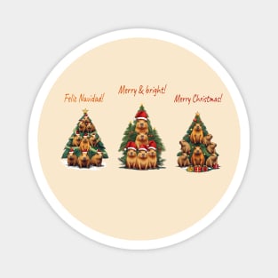 Capybara tree Christmas, Merry Christmas, Capybara Pets, Cute capybara Magnet